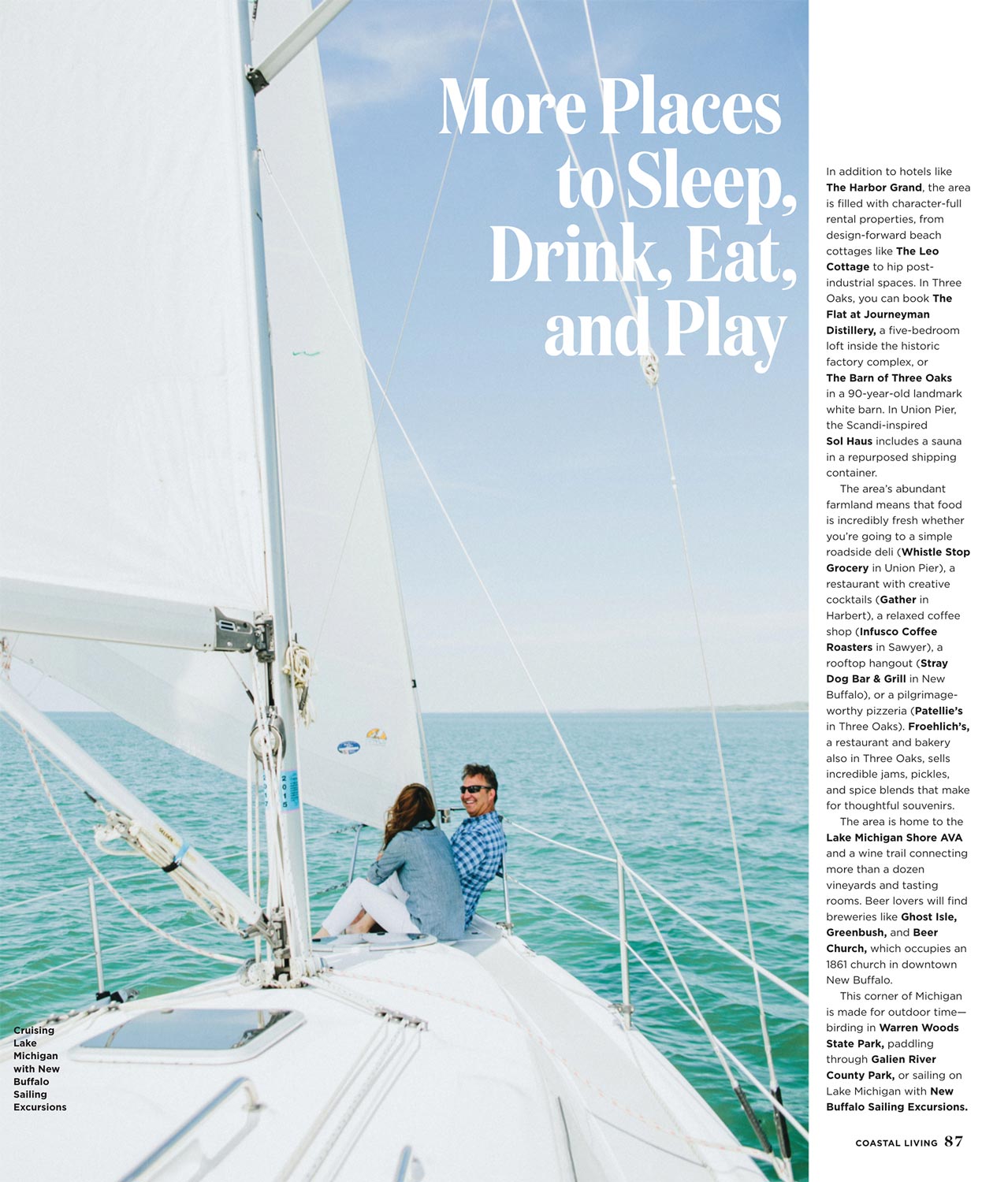 coastal living summer 2024 new buffalo sailing excursion